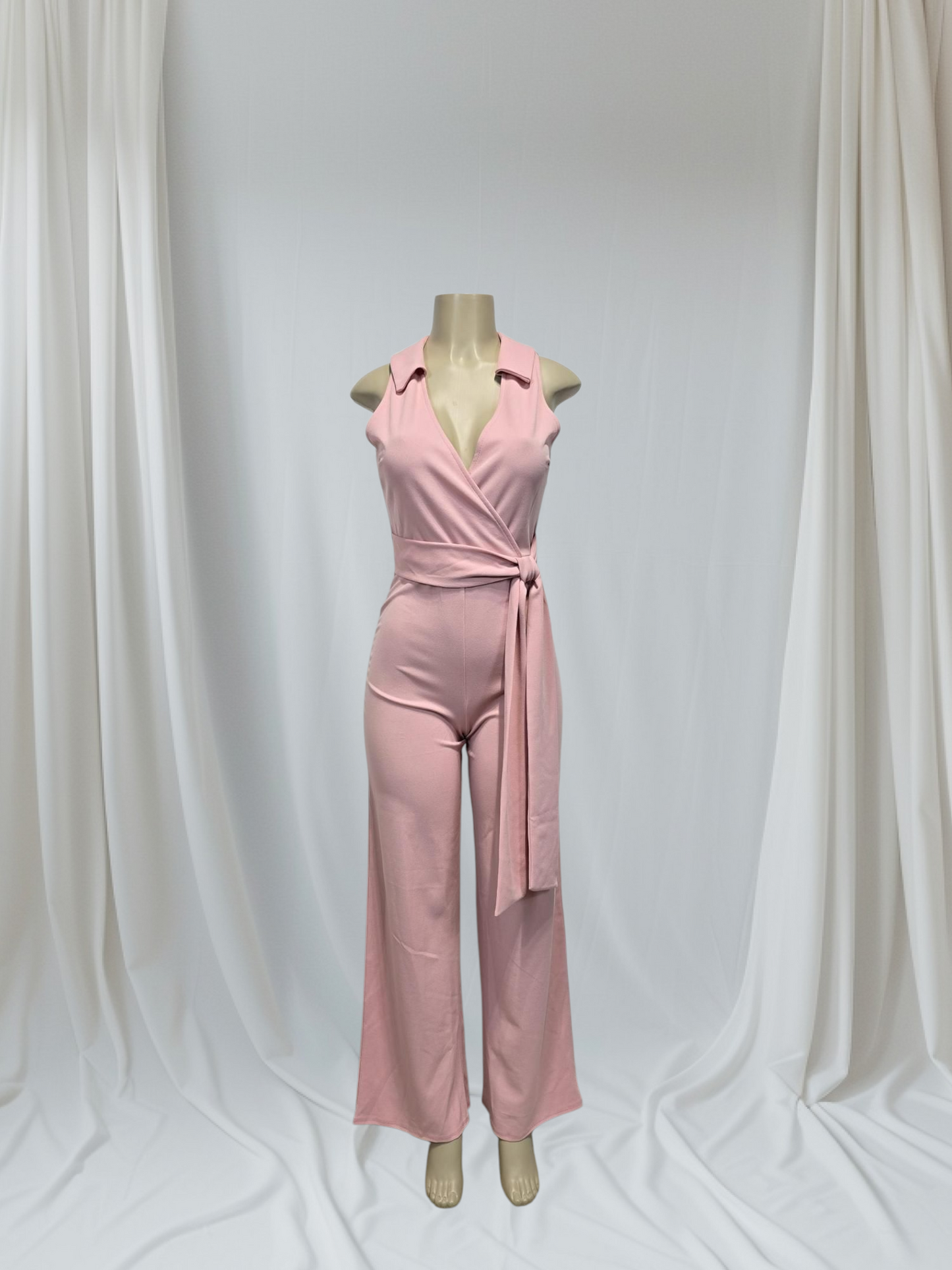 Jumsuit estilo formal, enterizo color palo rosa